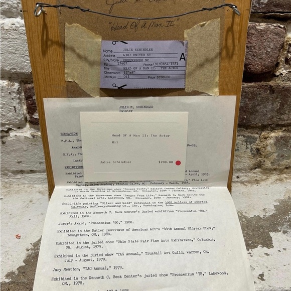 Vintage oil painting titled Head of a Man ll, Head of an Actor. - Picture 6 of 9